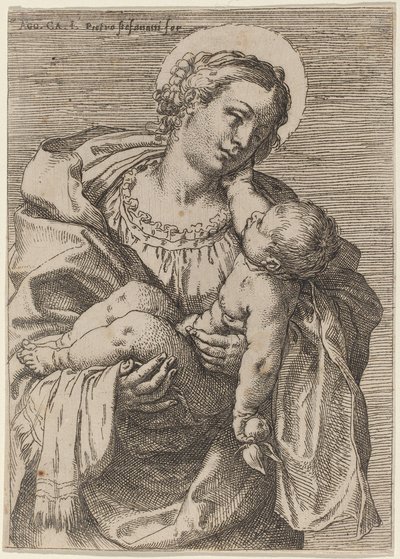 Die Madonna und das Kind mit einem Apfel von Annibale Carracci